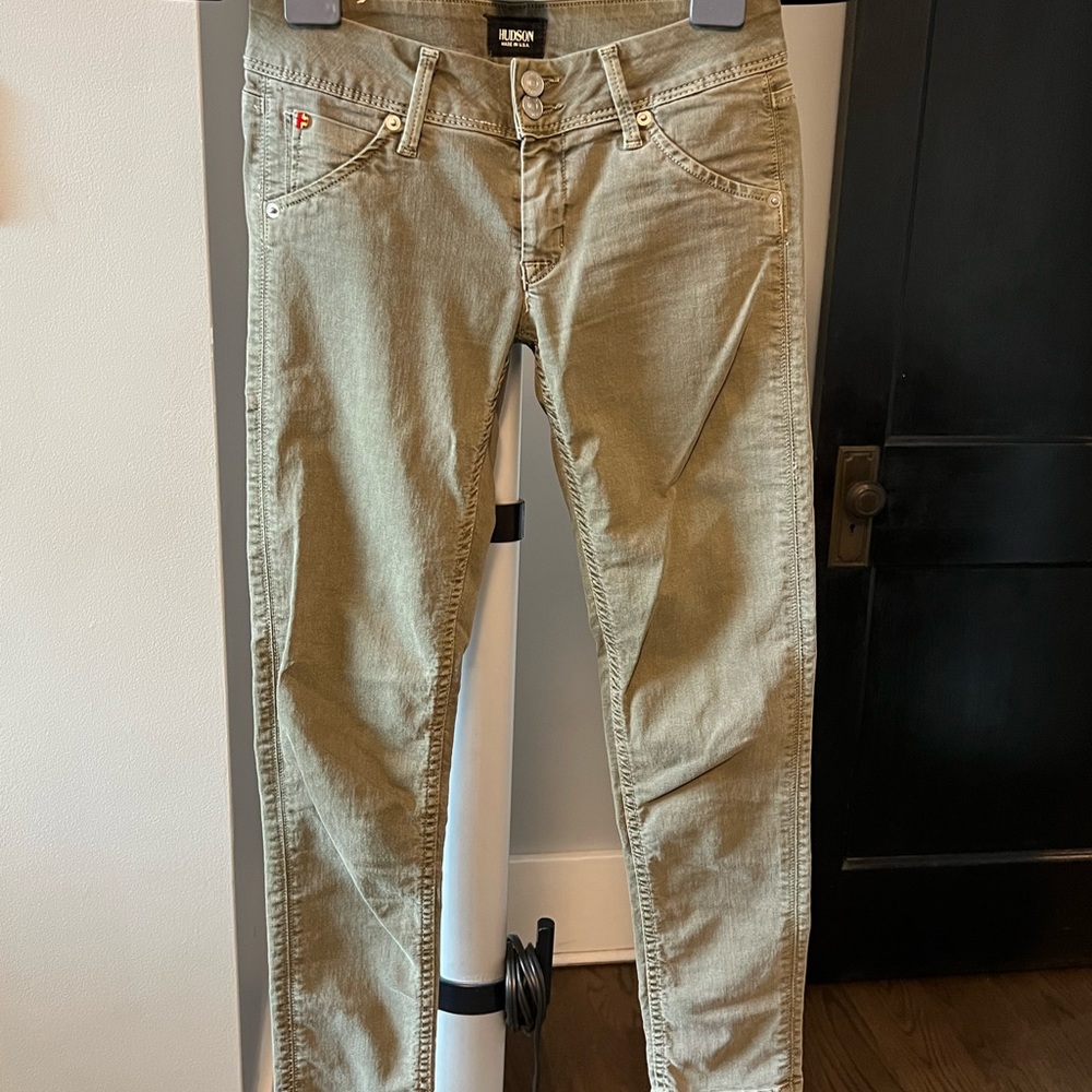 Hudson Army Green Crop Skinny Jeans
